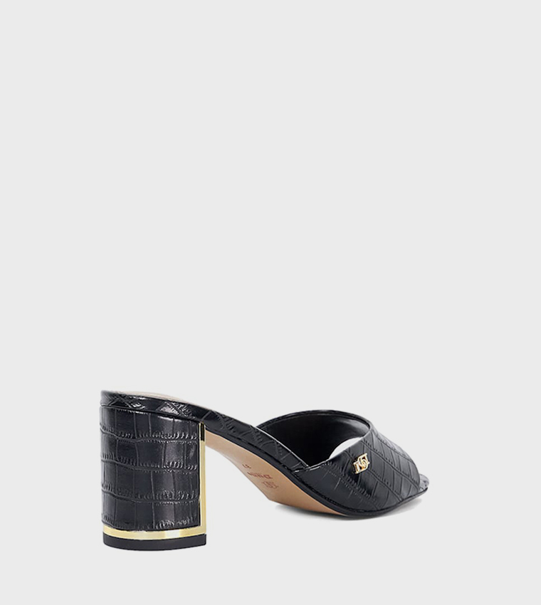 MOONS Textured Block Heel Sandals