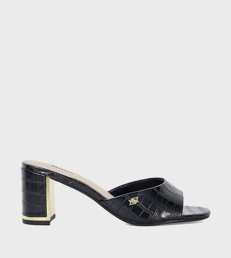 MOONS Textured Block Heel Sandals