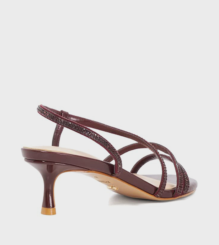 MOTIVATIONAL Embellished Kitten Heel Sandals