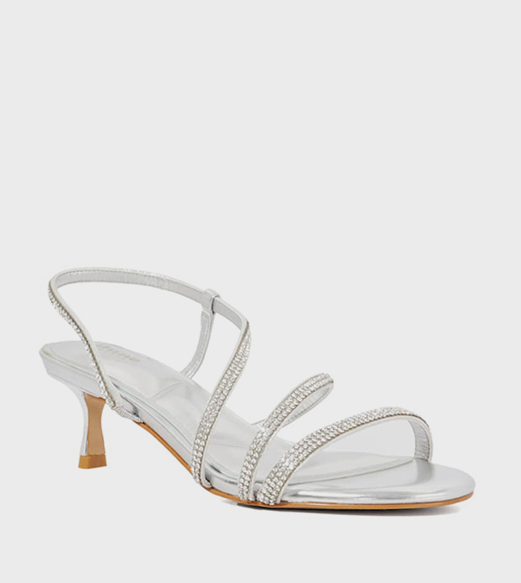 MOTIVATIONAL Embellished Kitten Heel Sandals