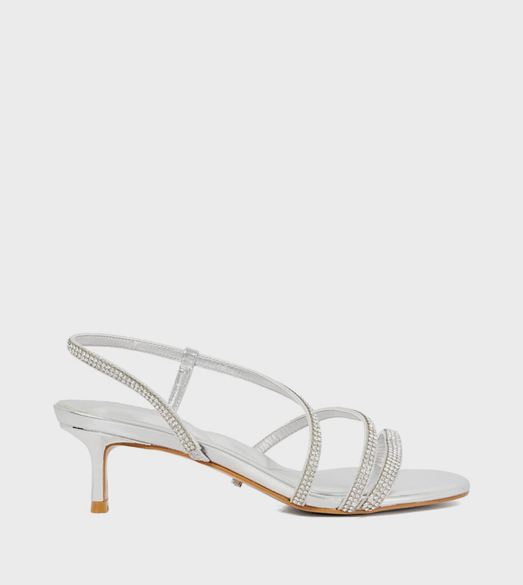 MOTIVATIONAL Embellished Kitten Heel Sandals
