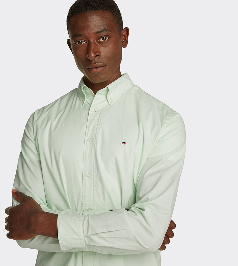 قميص بوبلين بأكمام طويلة