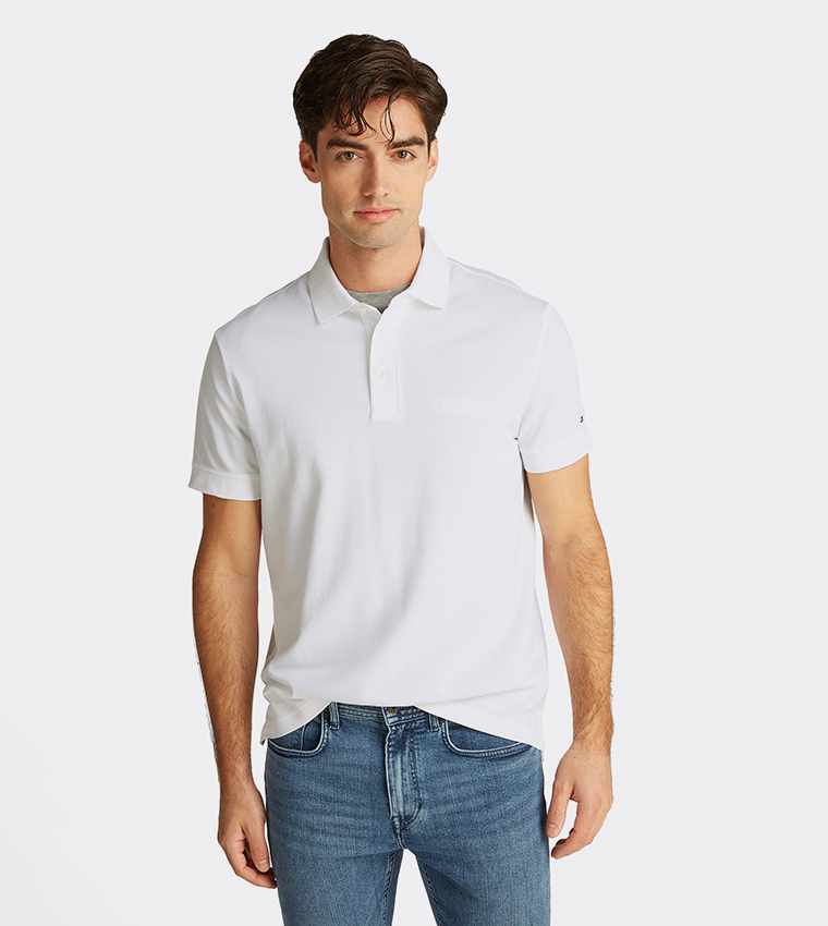 Monotype Detail Short Sleeves Polo T-Shirt