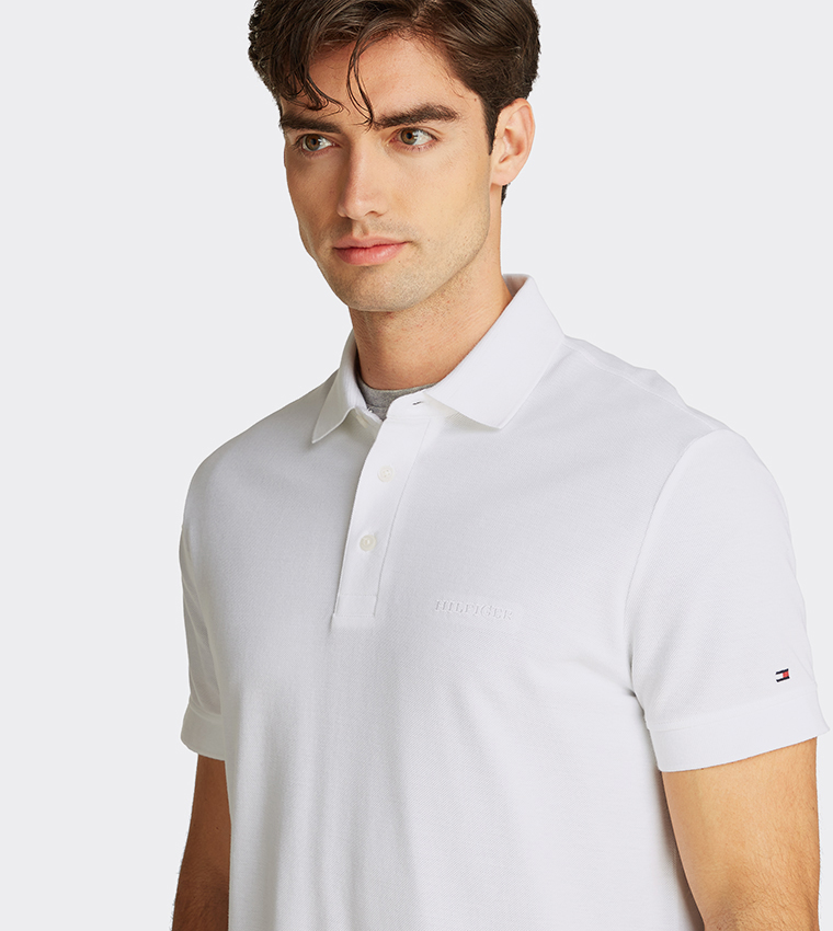 Monotype Detail Short Sleeves Polo T-Shirt