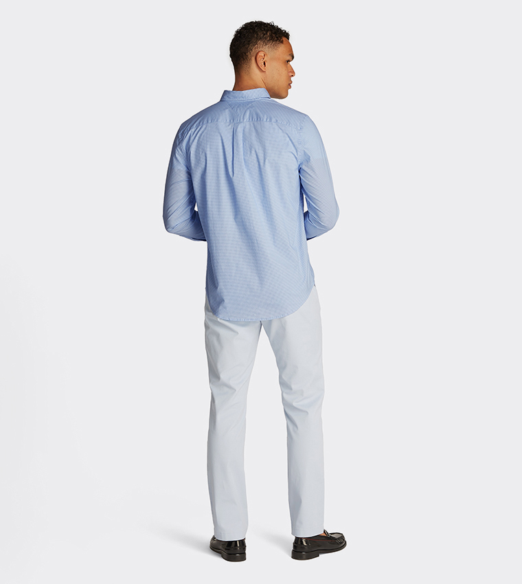 Flag Detail Poplin Long Sleeves Shirt