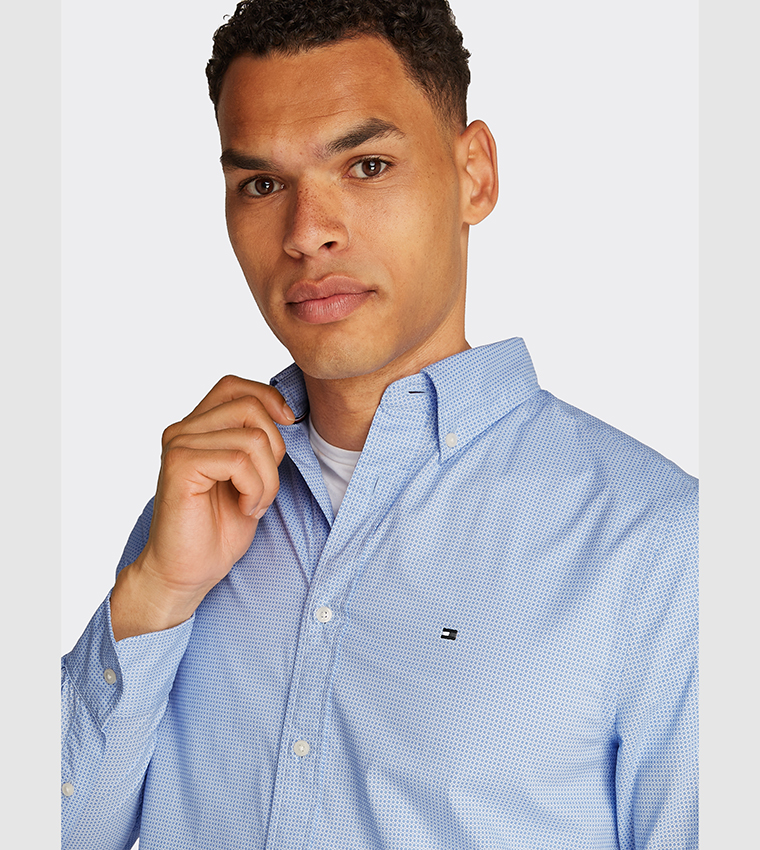 Flag Detail Poplin Long Sleeves Shirt