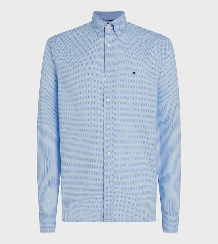 Flag Detail Poplin Long Sleeves Shirt
