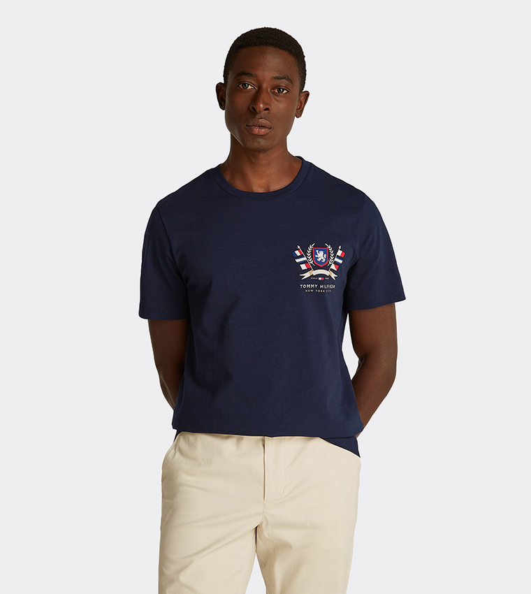 Logo Embroidered Crew Neck T-Shirt