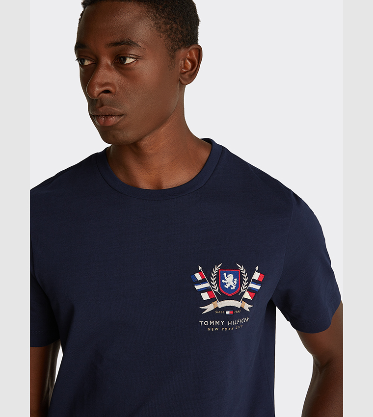Logo Embroidered Crew Neck T-Shirt