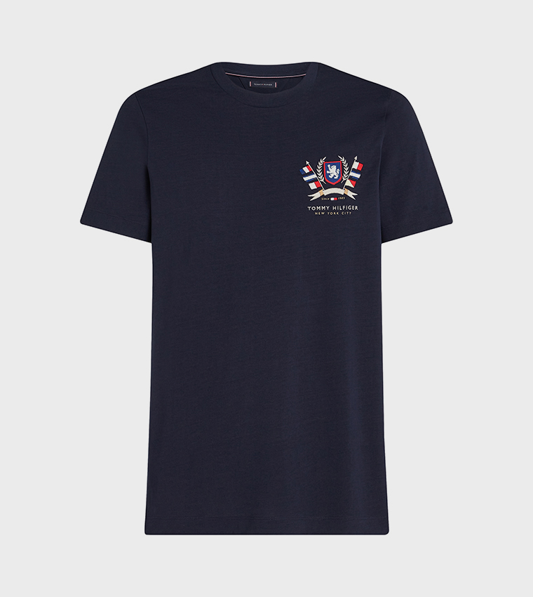 Logo Embroidered Crew Neck T-Shirt