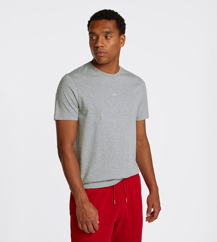 Flags Embroidered Crew Neck T-Shirt