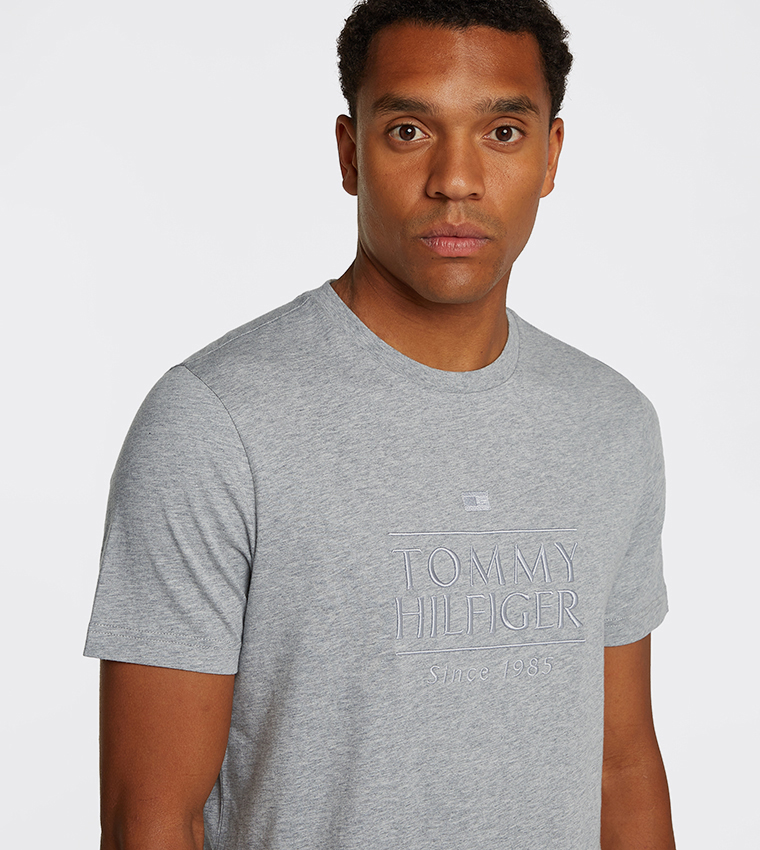 Flags Embroidered Crew Neck T-Shirt
