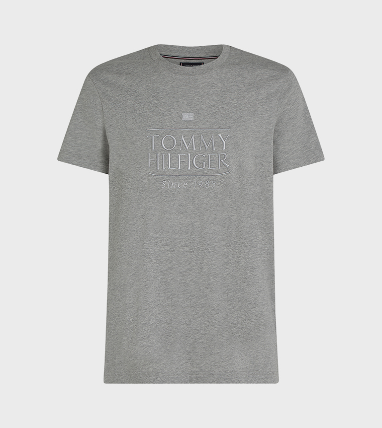 Flags Embroidered Crew Neck T-Shirt