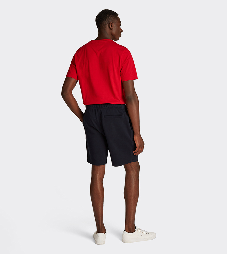 Logo Embossed Drawstring Waist Shorts