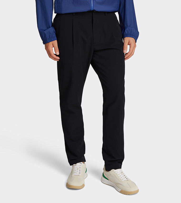 HARLEM Pleat Detail Straight Fit Pants