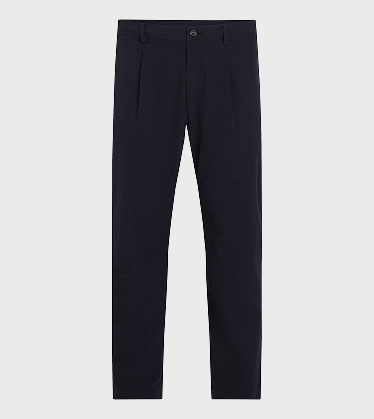 HARLEM Pleat Detail Straight Fit Pants