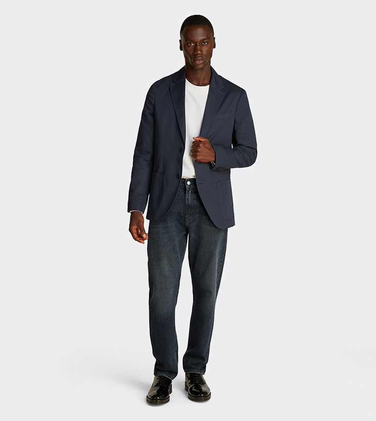 Solid Lapel Collar Linen Blazer