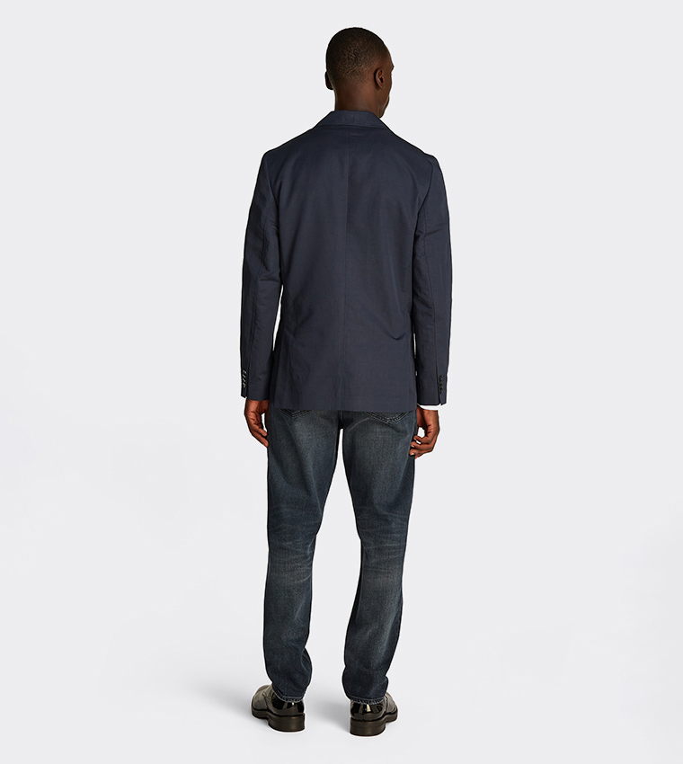 Solid Lapel Collar Linen Blazer