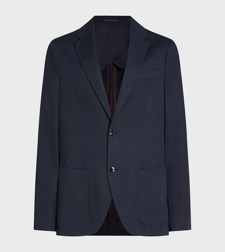 Solid Lapel Collar Linen Blazer