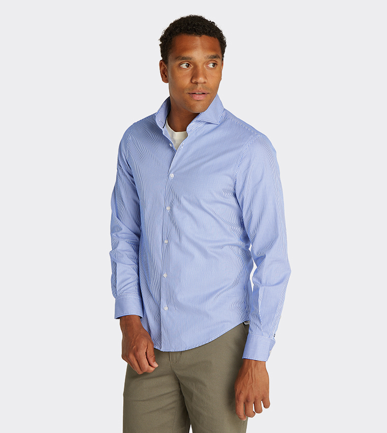 Striped Long Sleeves Twill Shirt