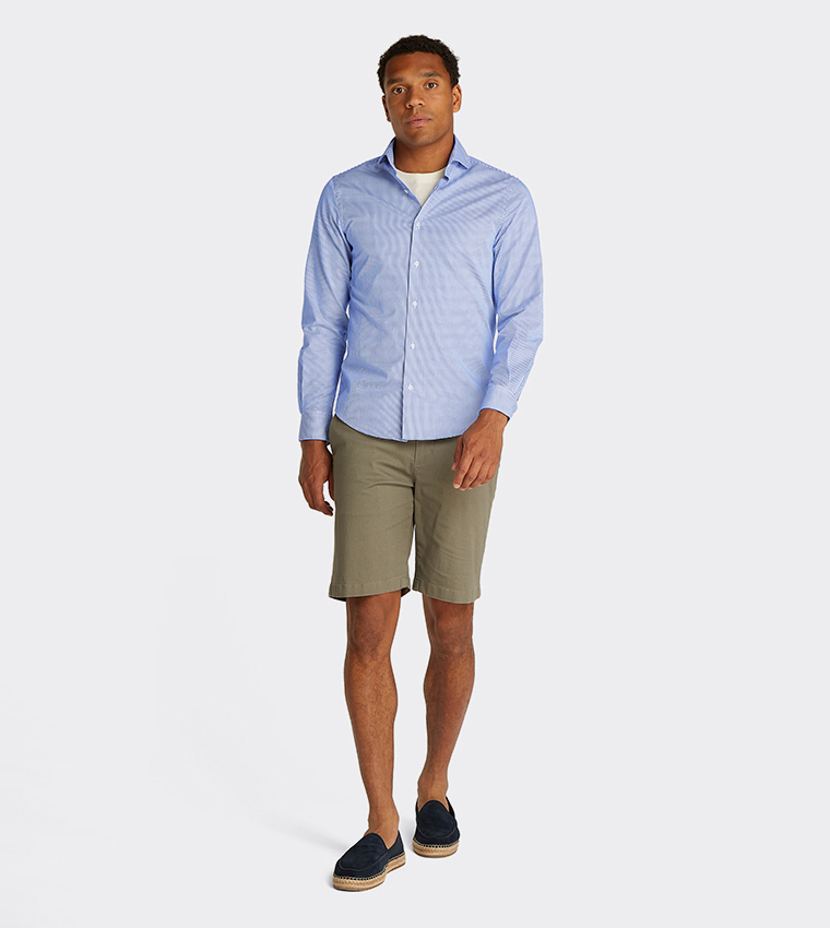 Striped Long Sleeves Twill Shirt