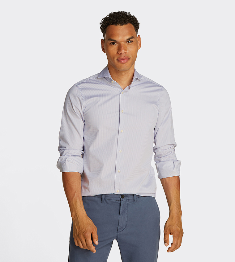 Striped Long Sleeves Twill Shirt