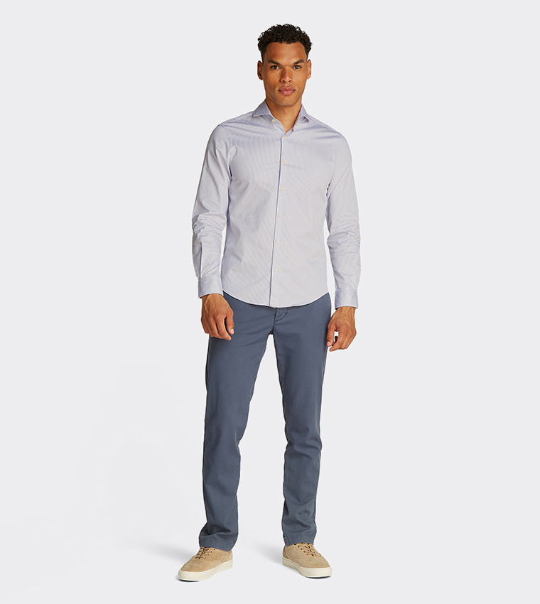Striped Long Sleeves Twill Shirt