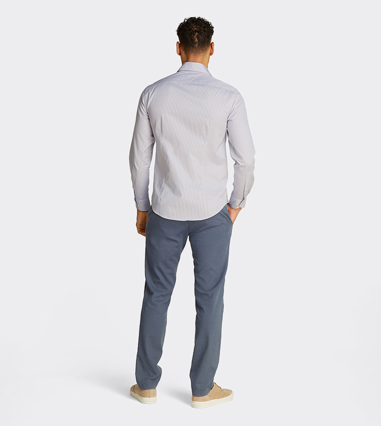 Striped Long Sleeves Twill Shirt