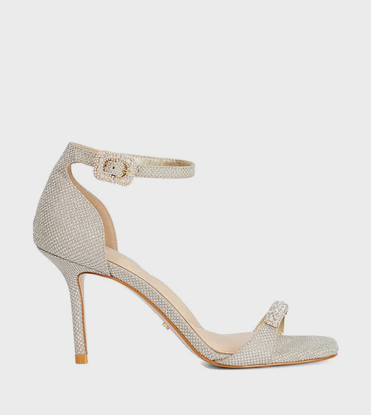 MYLAH Embellished Ankle Strap Heel Sandals