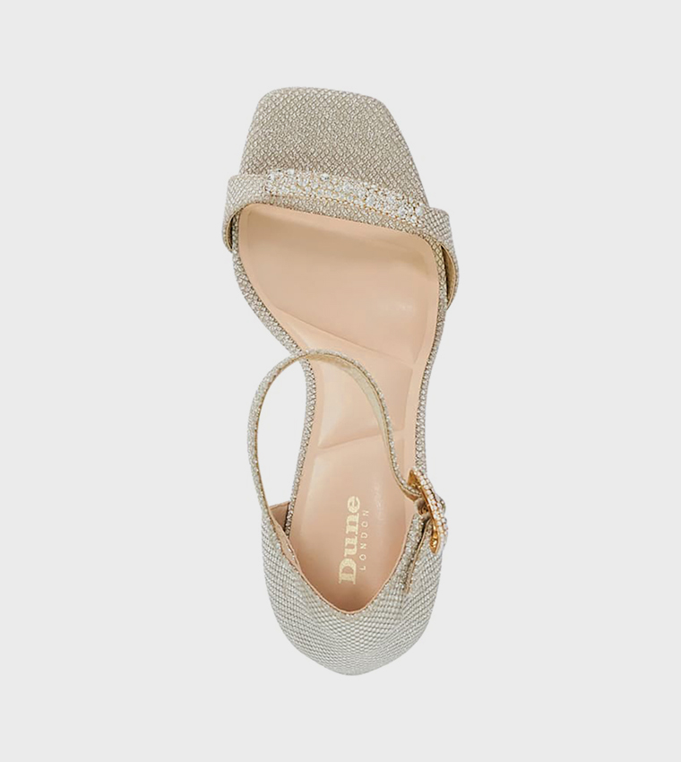 MYLAH Embellished Ankle Strap Heel Sandals