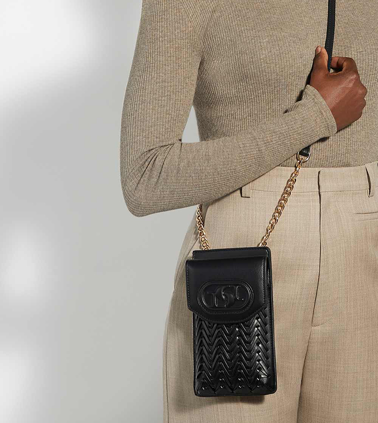 SAMELY Braided Flap Phone Crossbody Bag
