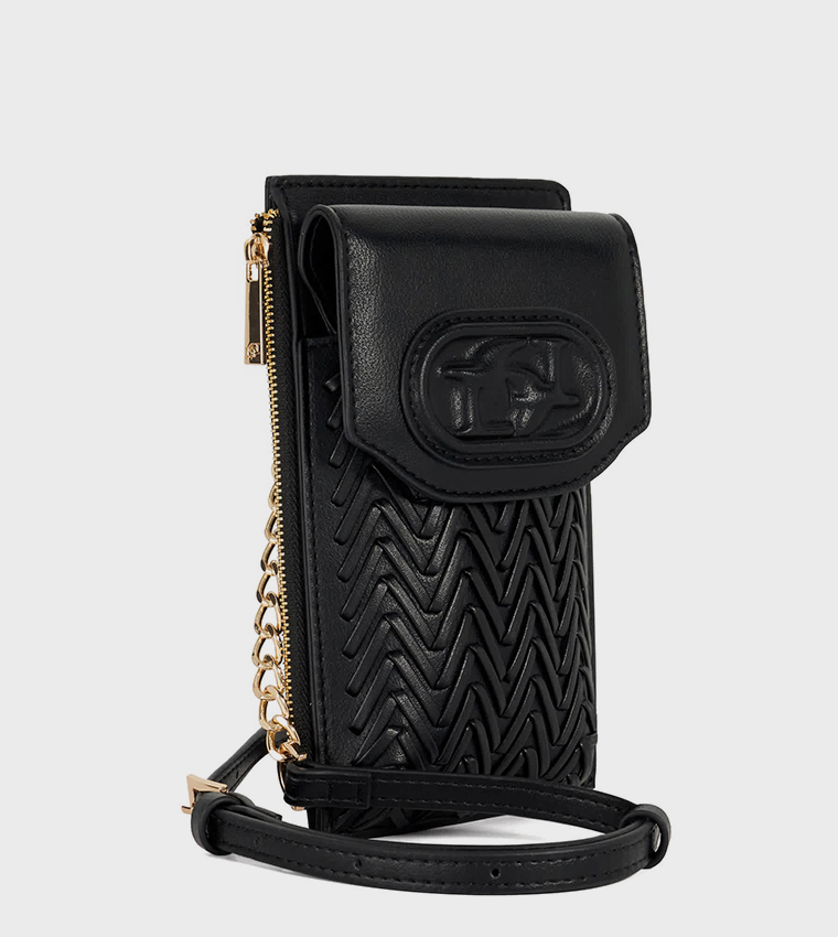 SAMELY Braided Flap Phone Crossbody Bag