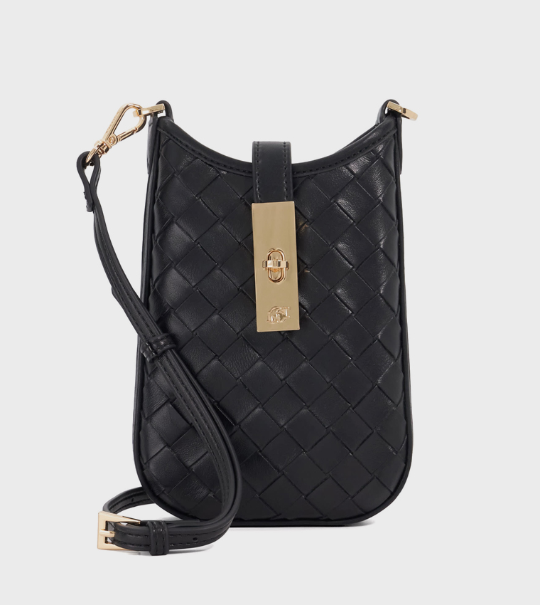 SEEKING Woven Phone Crossbody Bag