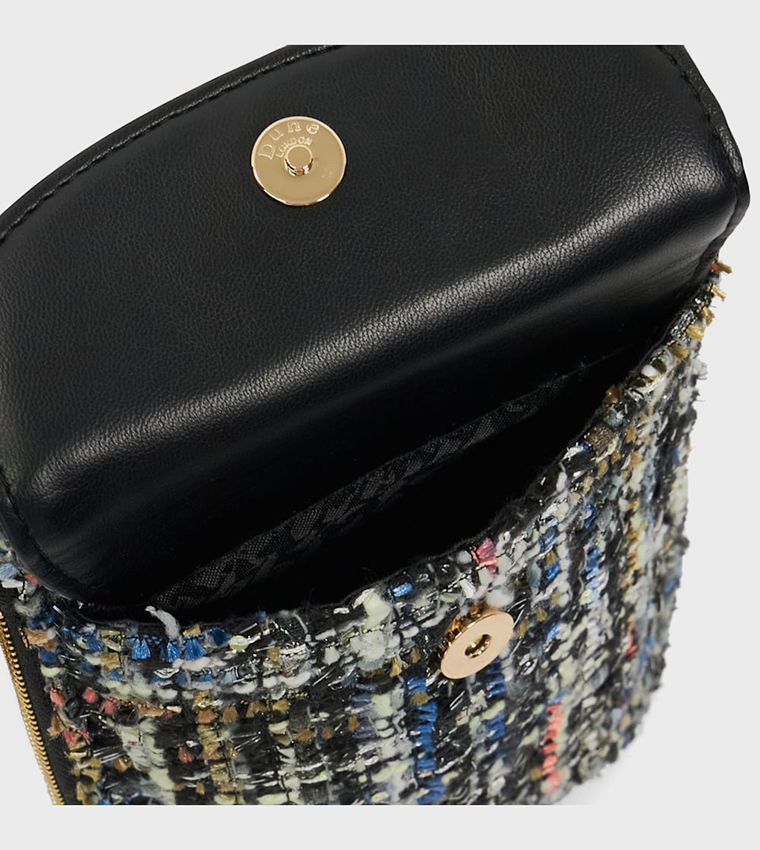 SHELLIES Tweed Phone Crossbody Bag