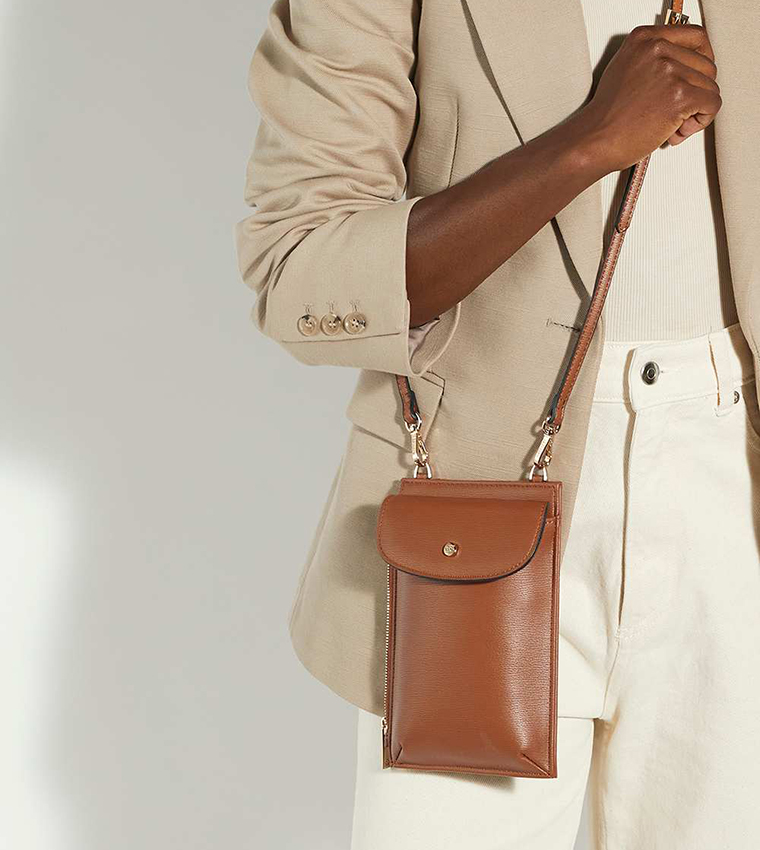 SHIELA Textured Phone Crossbody Bag
