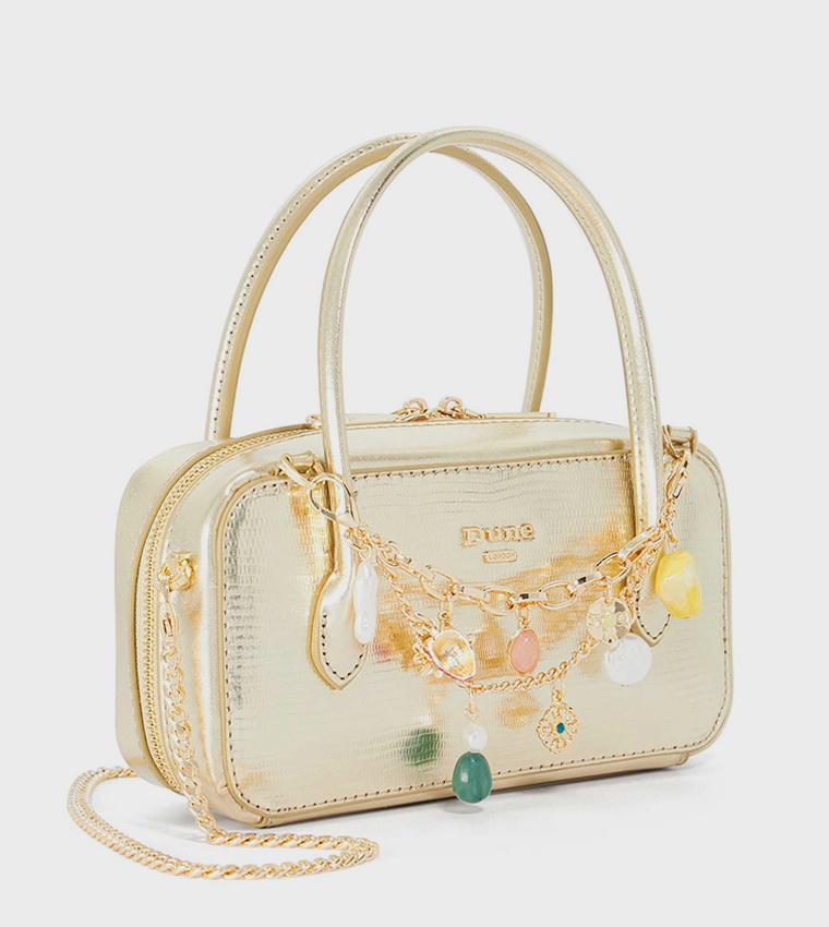 SONG Metallic Charmed Handheld Bag