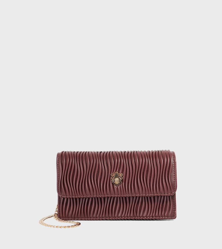 STARLITE Embellished Pleated Crossbody Bag