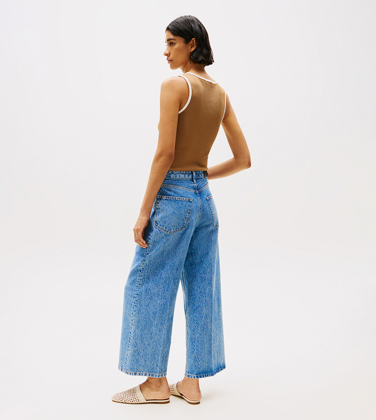 Faded Wide Leg Jeans