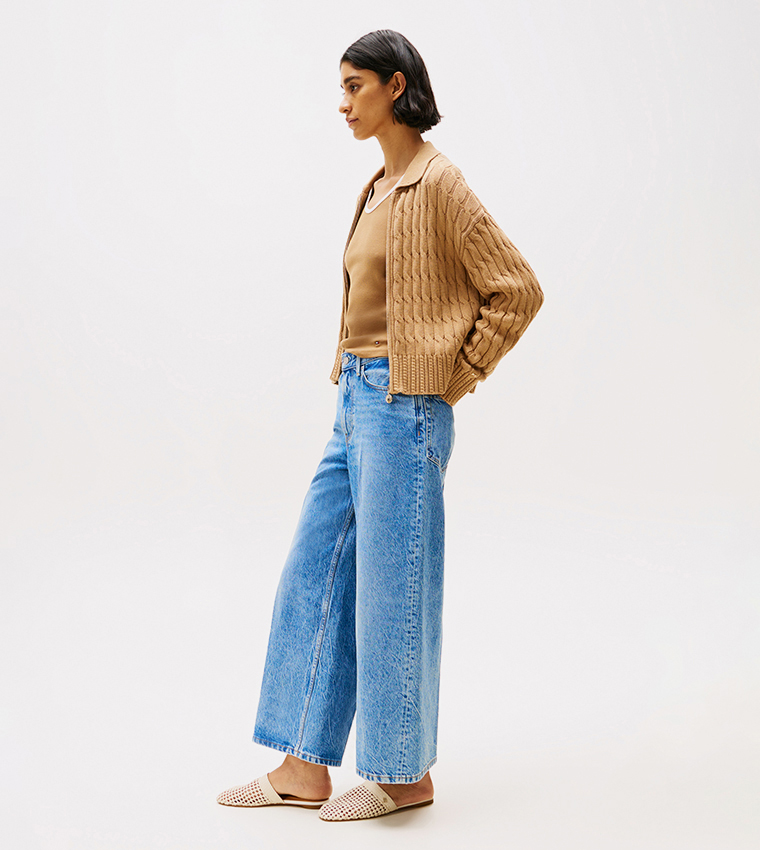 Faded Wide Leg Jeans