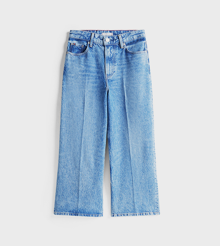 Faded Wide Leg Jeans