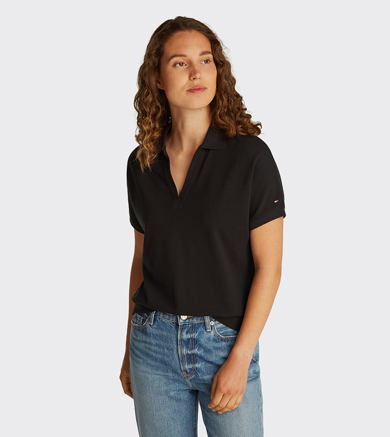 Flag Detail Short Sleeves Polo T-Shirt