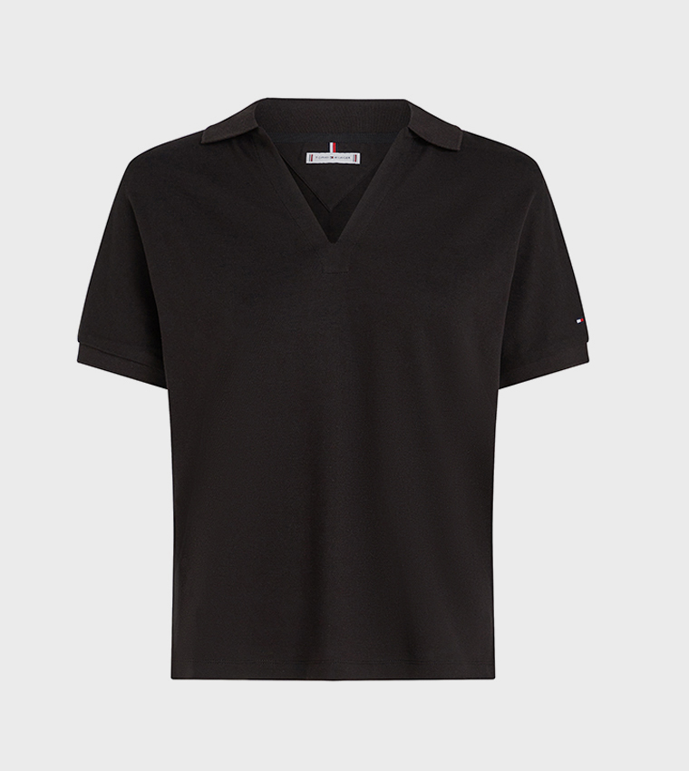 Flag Detail Short Sleeves Polo T-Shirt