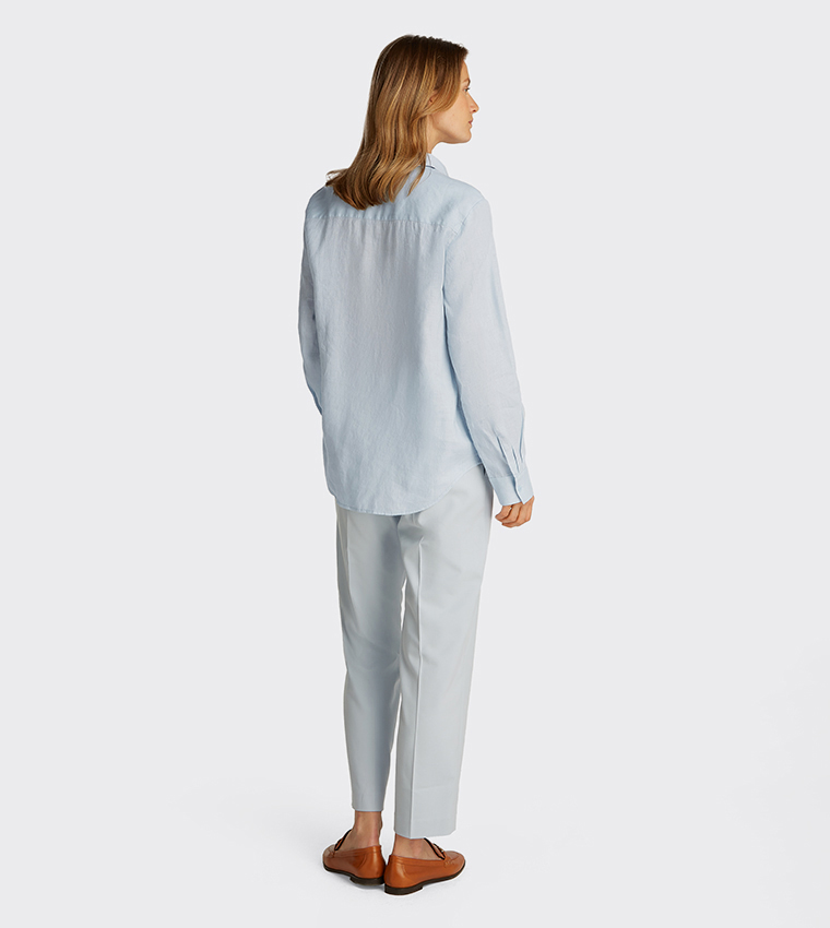 قميص كتان مزين بعلم