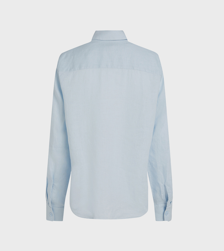 قميص كتان مزين بعلم