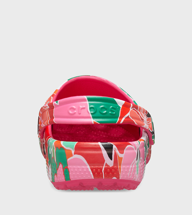 Buy Crocs Kids' Classic Woodcut Floral Clog In Multiple Colors