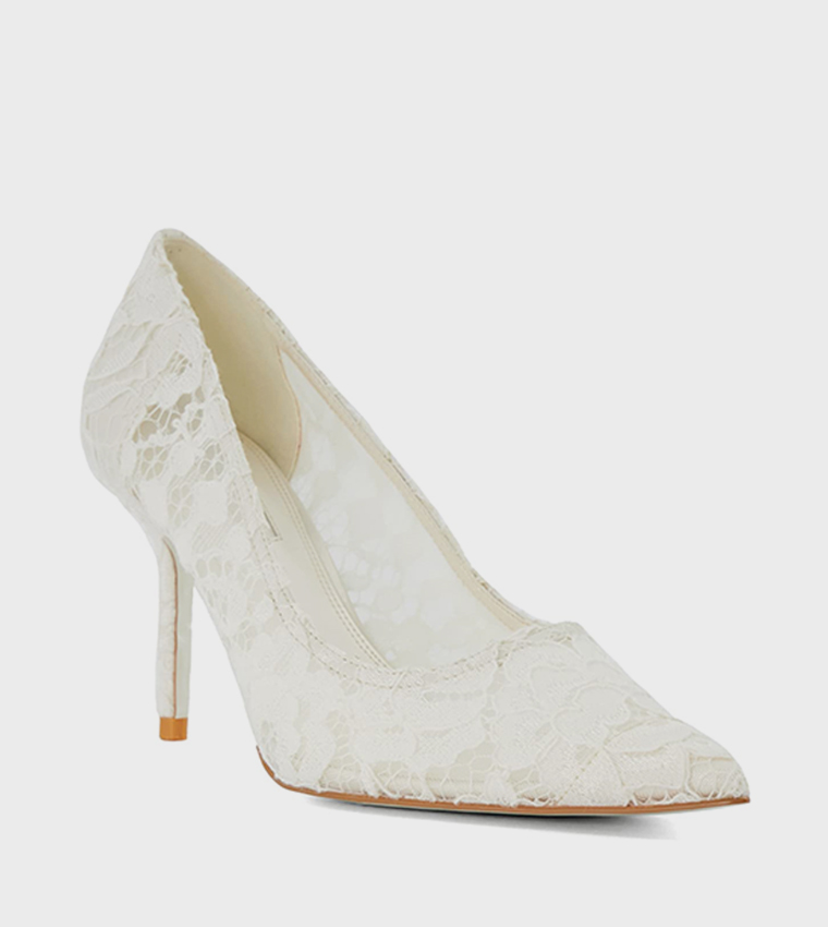 ADORING Lace Detail Pointed Toe Pumps
