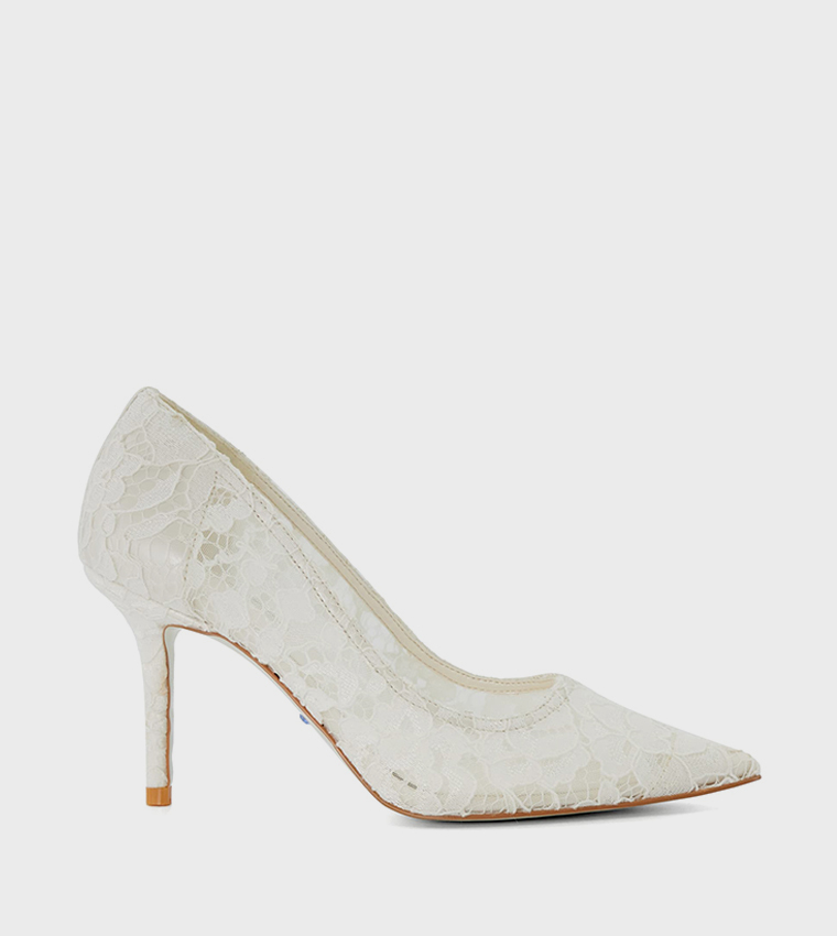 ADORING Lace Detail Pointed Toe Pumps