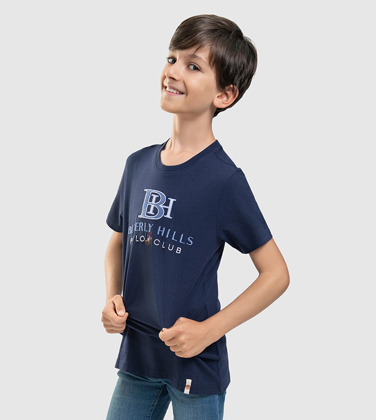 Logo Embroidered Crew Neck T-Shirt