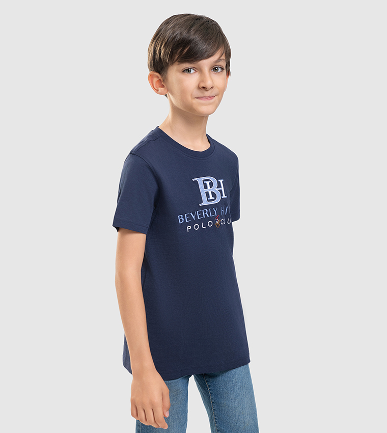 Logo Embroidered Crew Neck T-Shirt