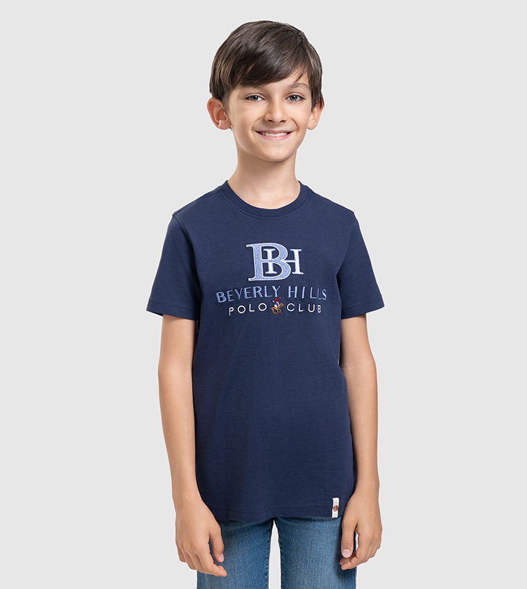 Logo Embroidered Crew Neck T-Shirt